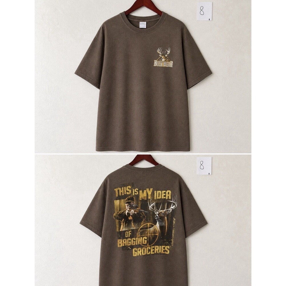 Buck Wear Deer Hunting T Shirt 2XL Brown Graphic Tee Funny Hunting Buckwear